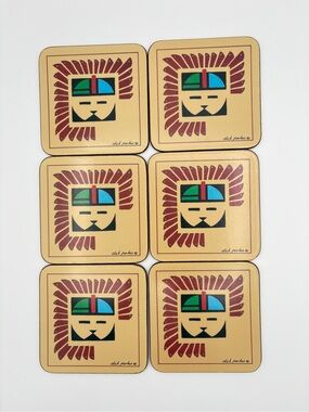 Vintage Pimpernel Kachina Coasters Set 6 Dick Parkes Southwestern